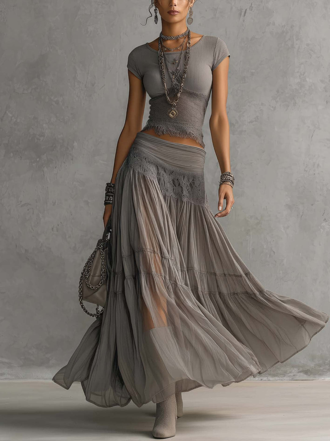 Mirelle™ | Lace Flow Maxi Set