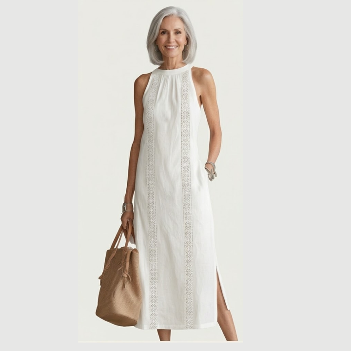 Savelle™ | Refined Embroidered Midi Dress