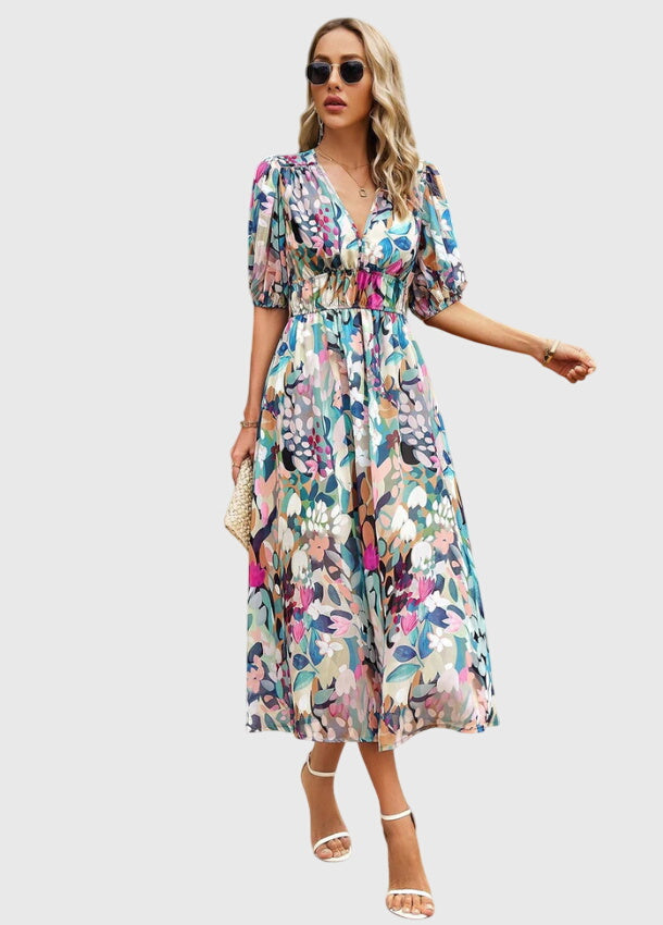 Jamie | Flattering Floral Midi Dress