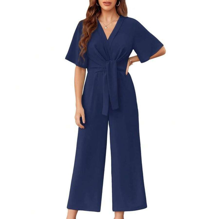 Vivienne™ | Elegant Tie-Waist Wide Leg Jumpsuit