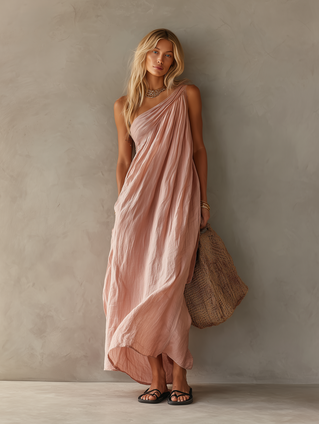 Debra™ | Draped One-Shoulder Maxi Dress