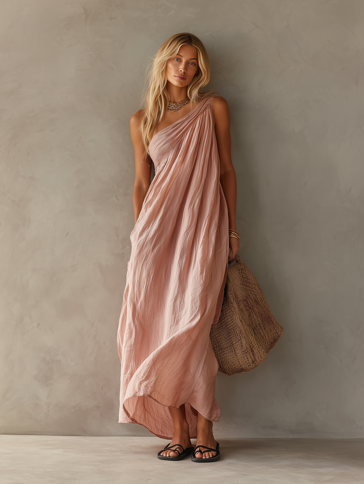 Debra™ | Draped One-Shoulder Maxi Dress