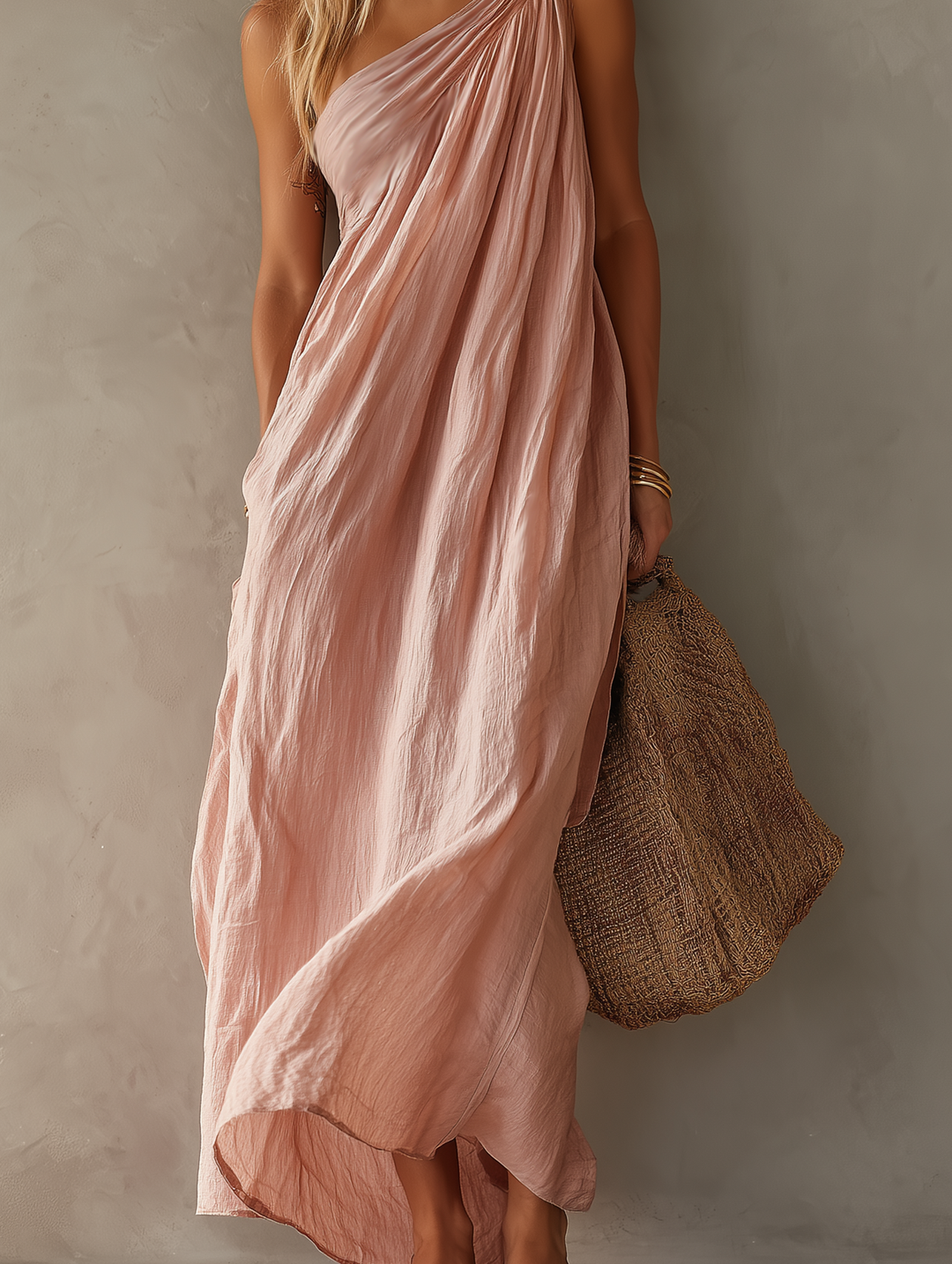 Debra™ | Draped One-Shoulder Maxi Dress