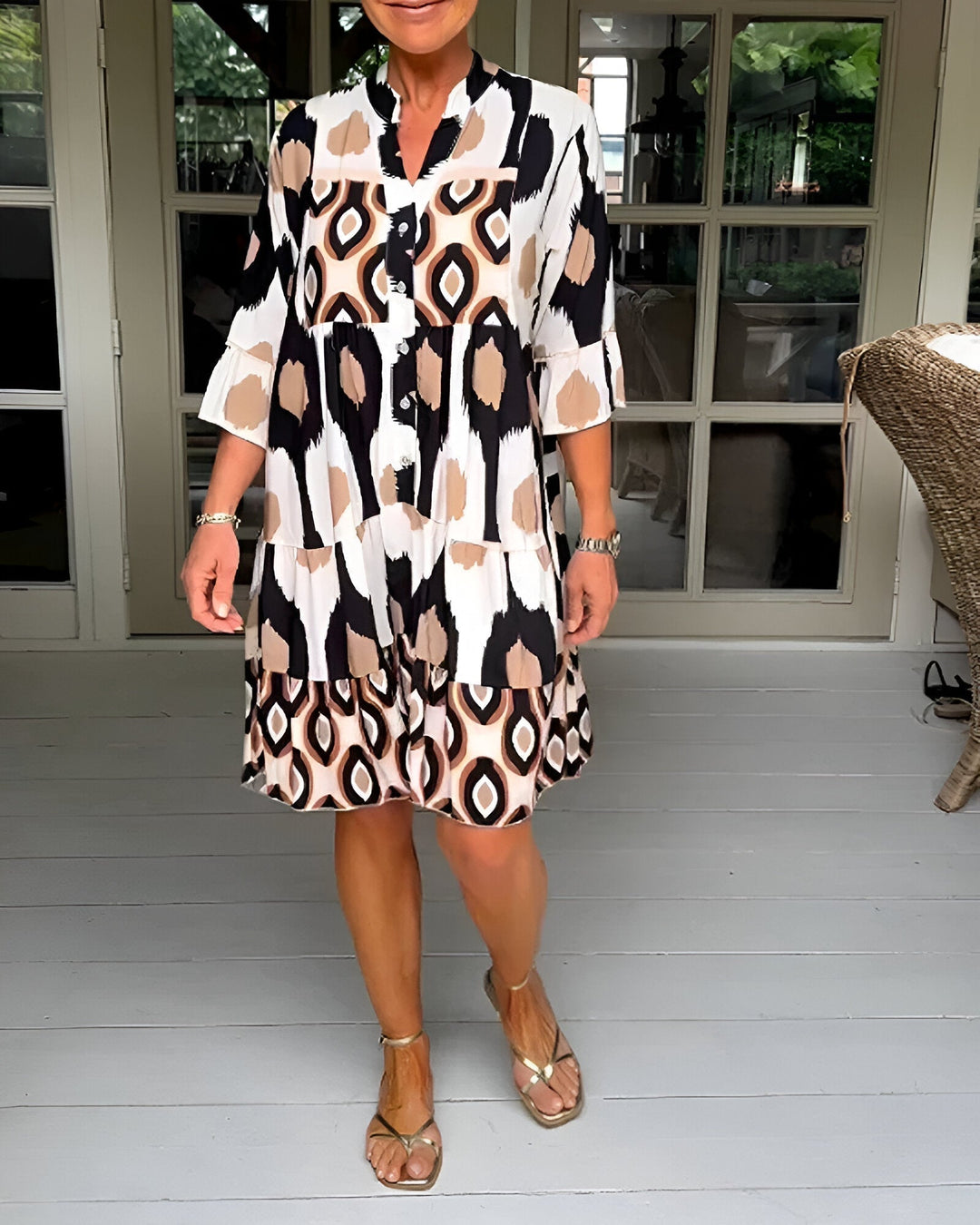 Sorella™ | Geometric Tiered Boho Dress