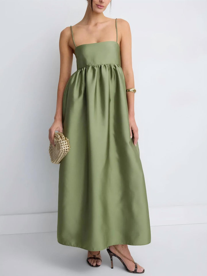 Arden™ | Minimalist Olive Maxi Dress