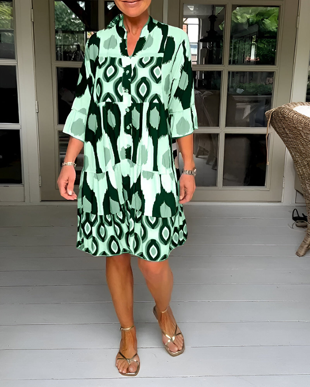 Sorella™ | Geometric Tiered Boho Dress