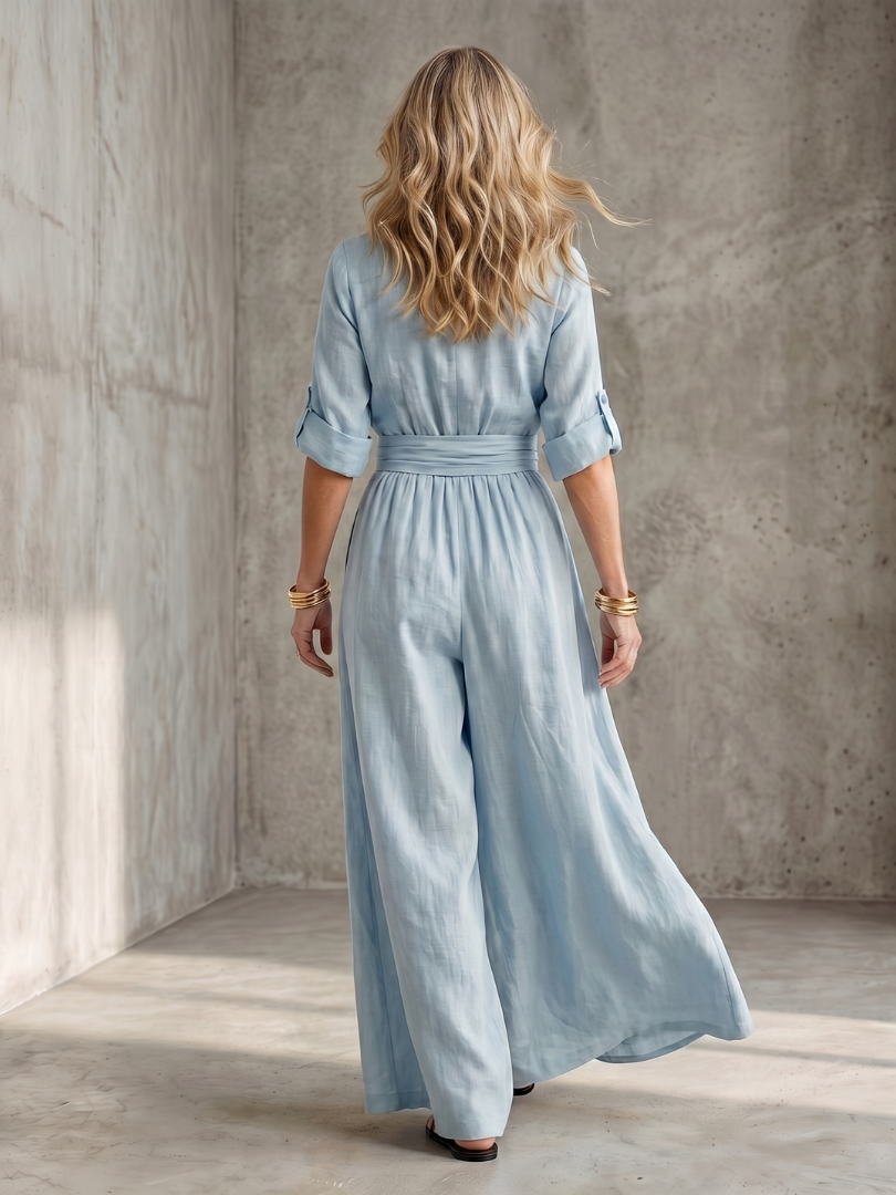 Ugaru | Cross Front Wide Leg Jumpsuit