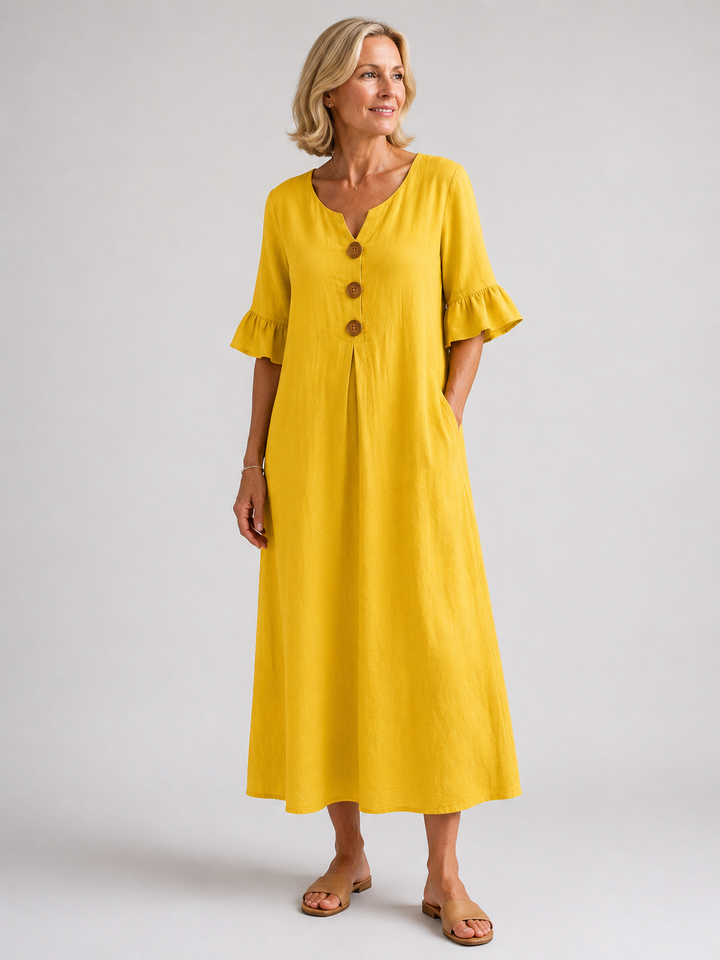 Calira™ | Breezy Button Dress