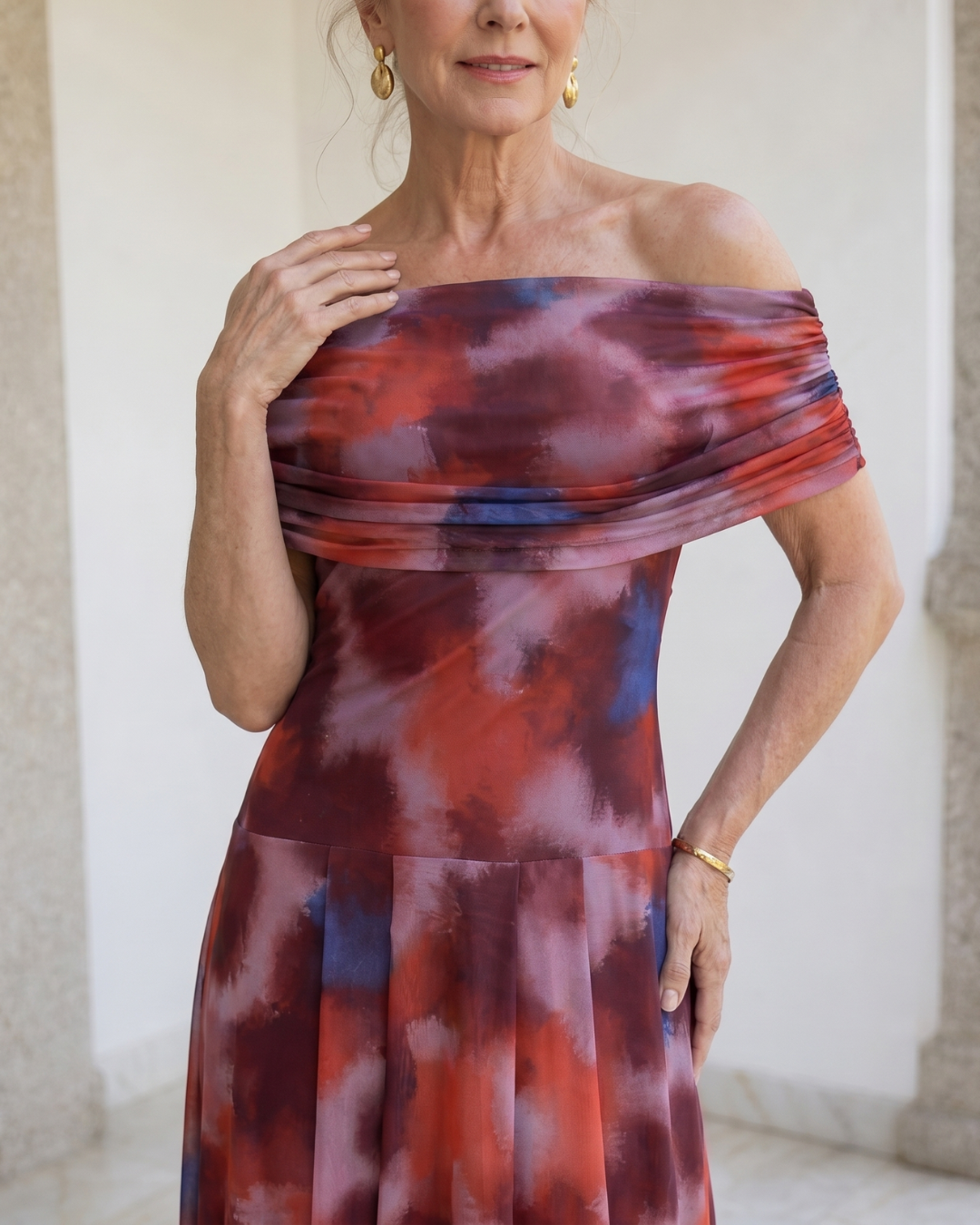 Valeria™ | Watercolor Elegance Midi Dress