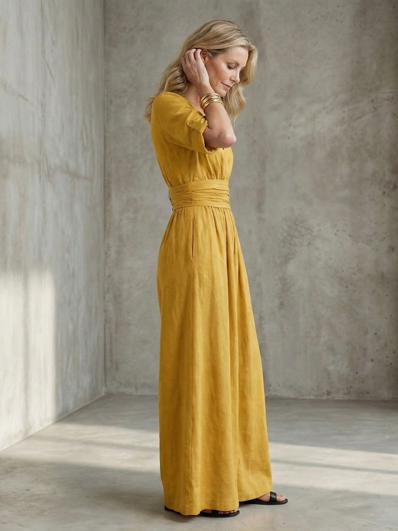 Ugaru | Cross Front Wide Leg Jumpsuit