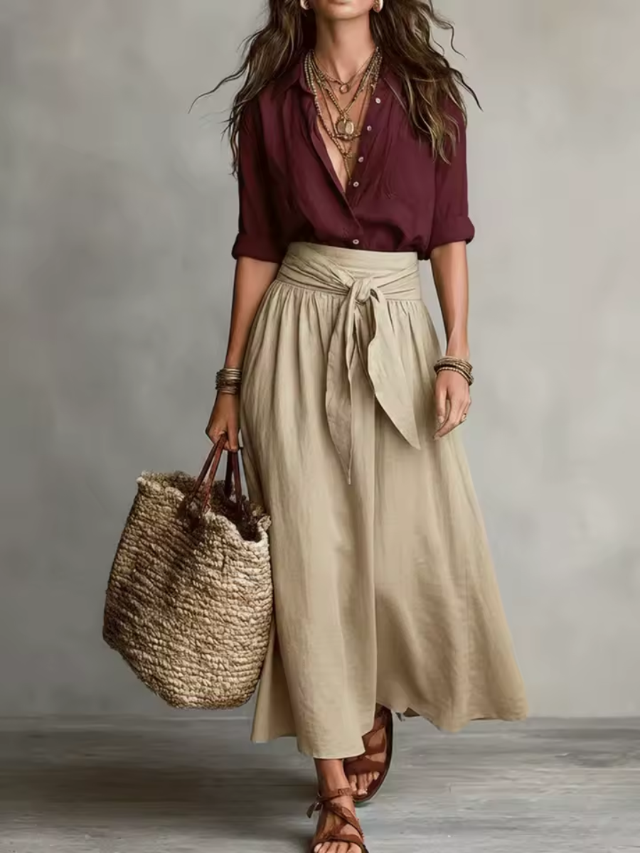 Aveline™ | Elegant Two-Piece Midi Set