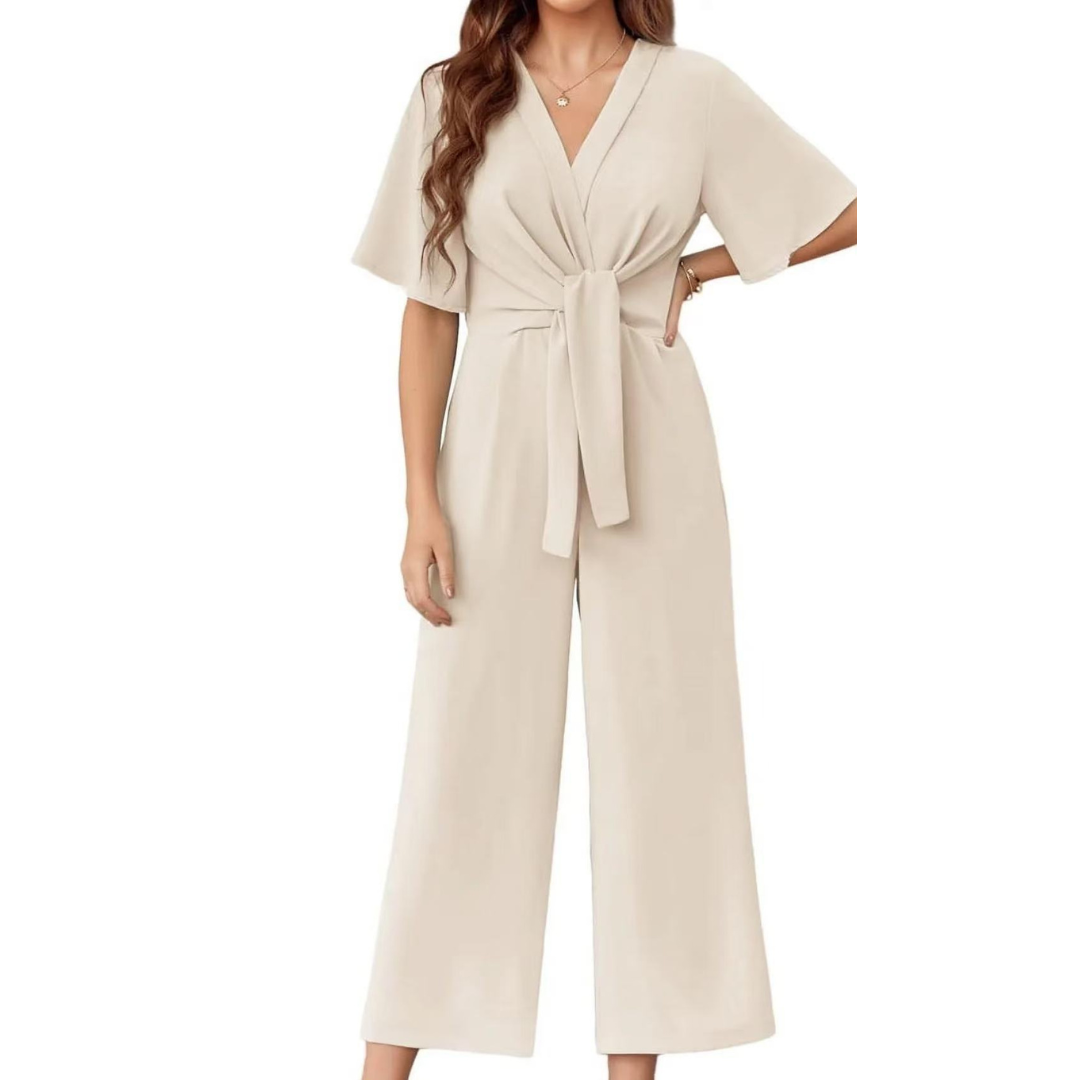 Vivienne™ | Elegant Tie-Waist Wide Leg Jumpsuit