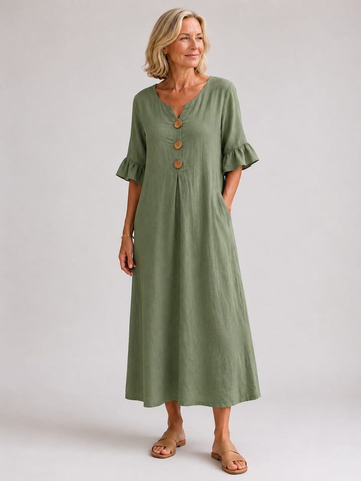 Calira™ | Breezy Button Dress