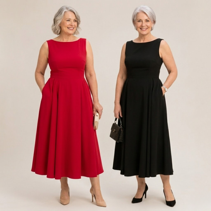 Monéra™ | Sleeveless Crew Neck Midi Dress