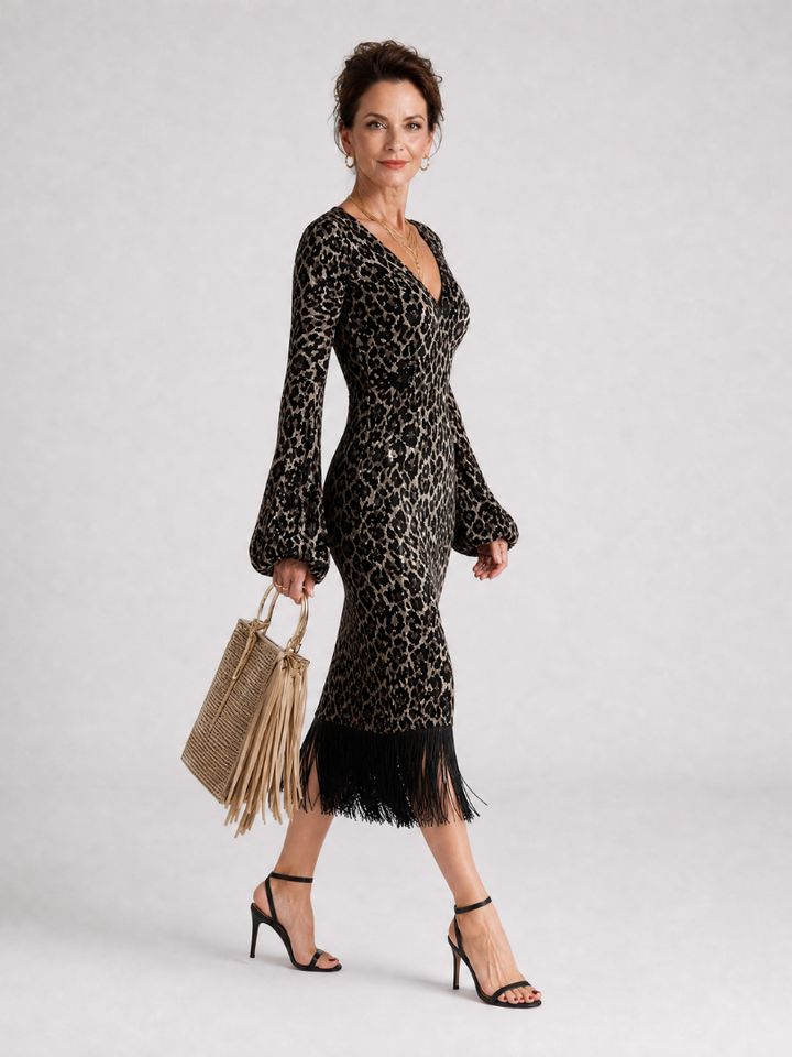 Sorelle™ | Fringe Silhouette Midi Dress