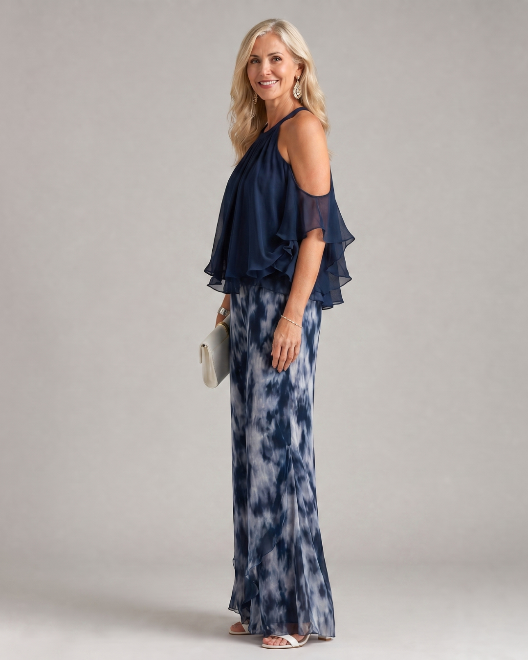 Xylara™ | Layered Halter Printed Wide Leg Set
