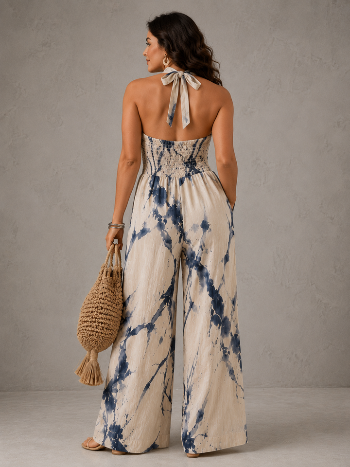 Yameshia I Ink Wash Print Wide Leg Jumpsuit