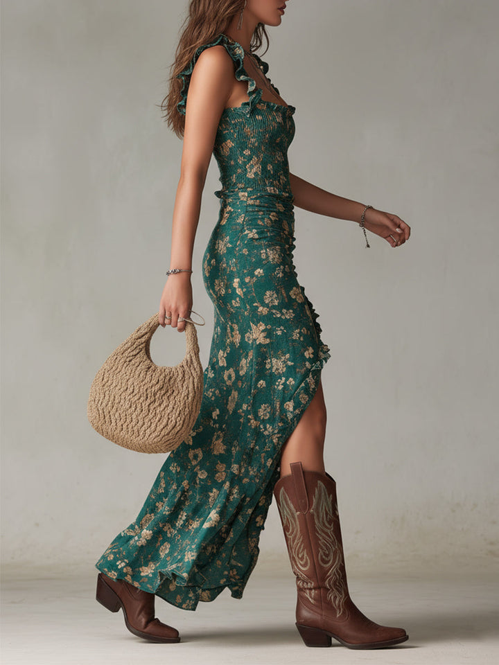 Calista™ | Bohemian Flow Slit Maxi Dress