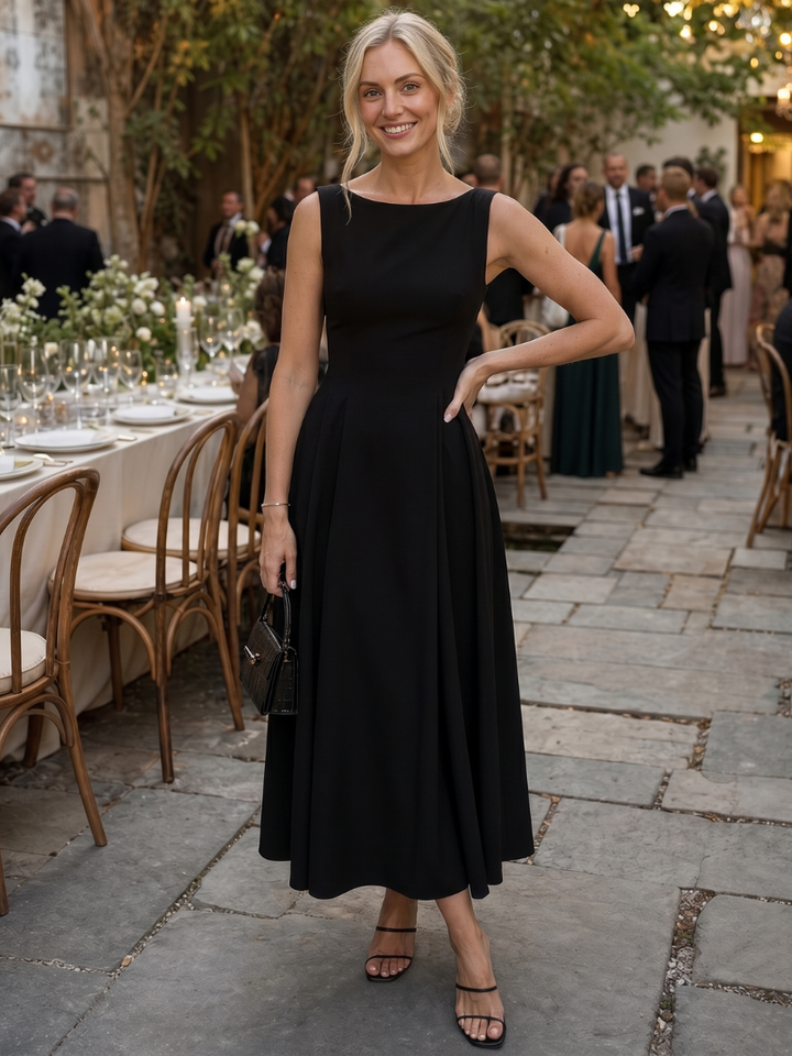 Monéra™ | Sleeveless Crew Neck Midi Dress