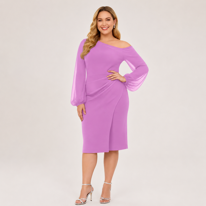 Donna™ | Asymmetric Elegance Midi Dress