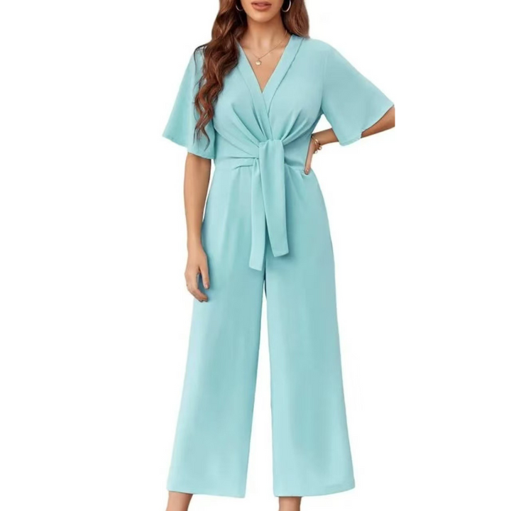 Vivienne™ | Elegant Tie-Waist Wide Leg Jumpsuit