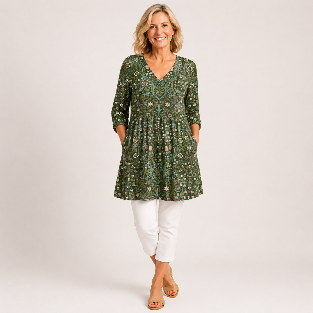 Sophia | Vintage Floral V-Neck Top