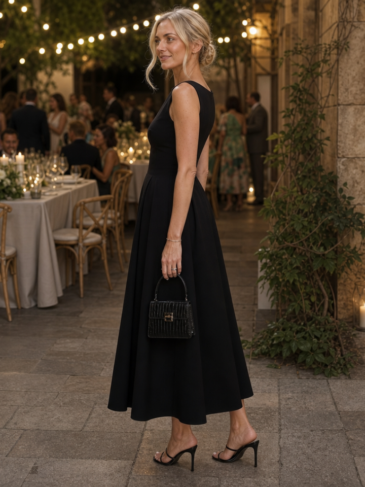 Monéra™ | Sleeveless Crew Neck Midi Dress
