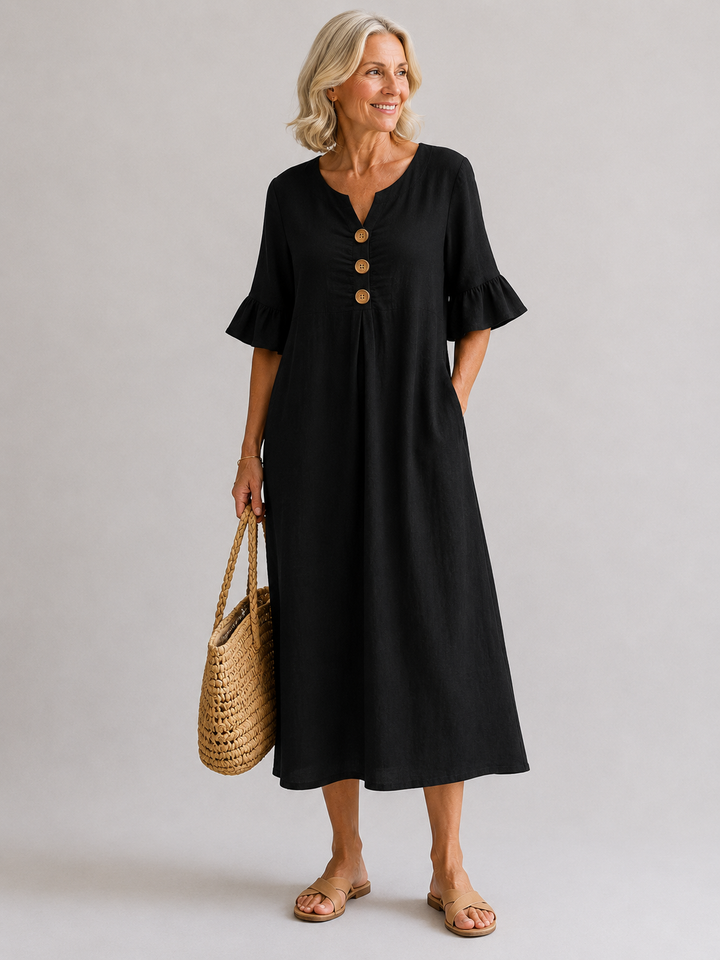 Calira™ | Breezy Button Dress