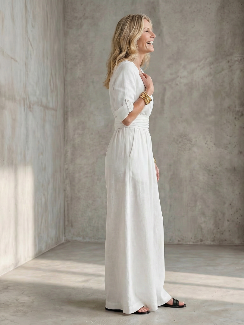 Ugaru | Cross Front Wide Leg Jumpsuit