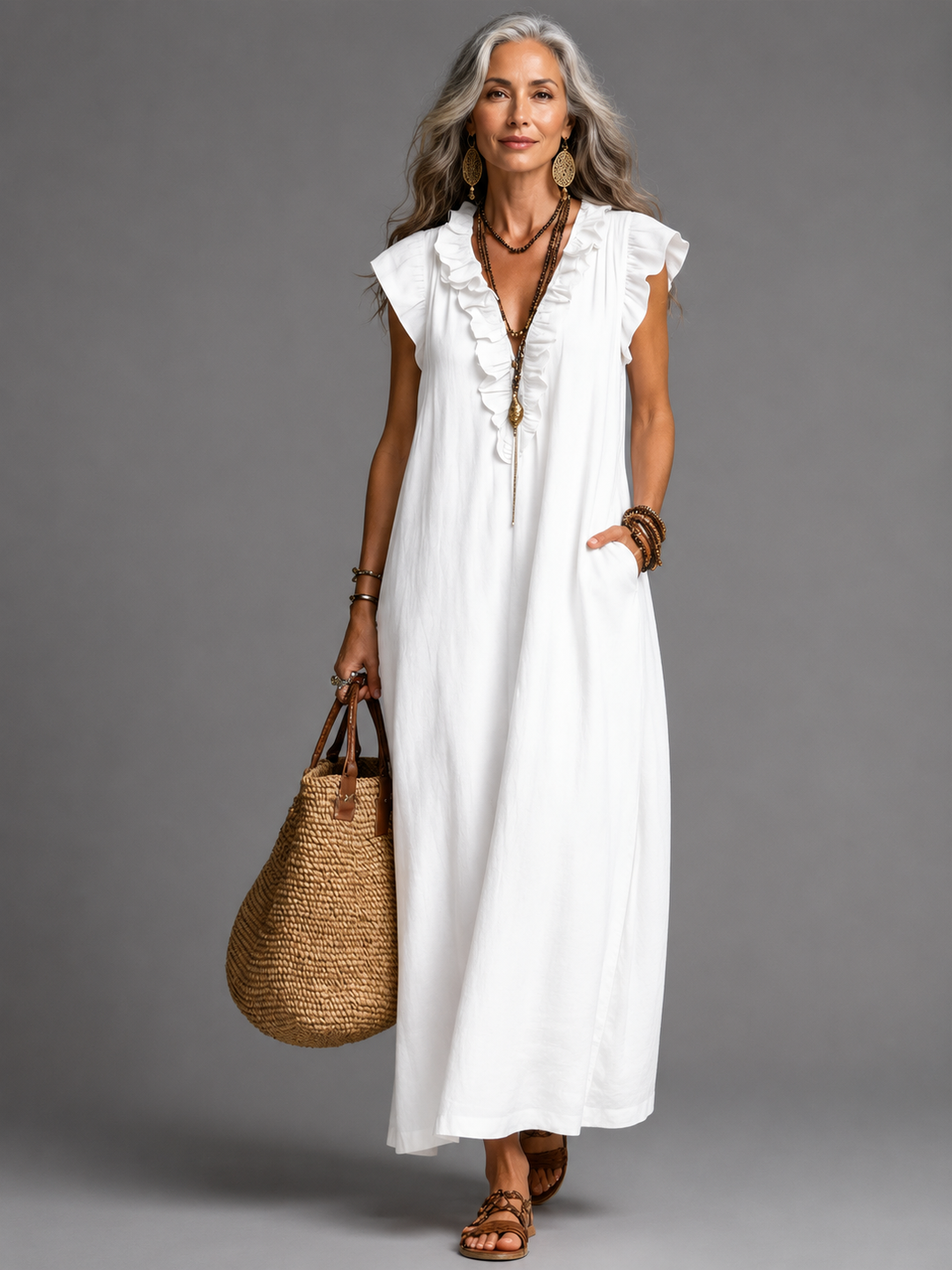 Joshepfine | Elegant Ruffle Maxi Dress