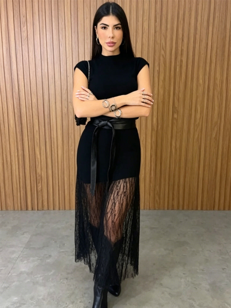 Noiré™ | Sheer Elegance Maxi Dress
