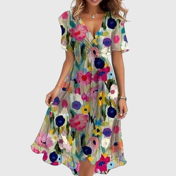 Jamie™ | Chic Colorful Midi Dress