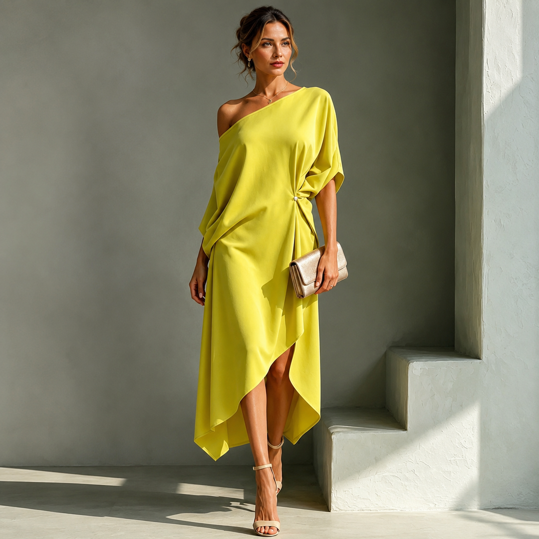 Aurelia™ | One-Shoulder Sunset Maxi Dress