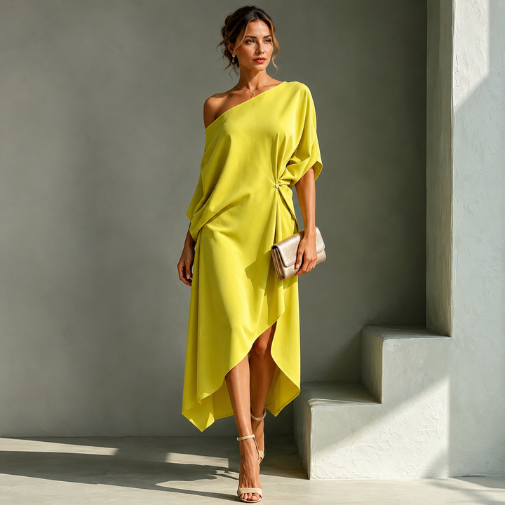 Aurelia™ | One-Shoulder Sunset Maxi Dress