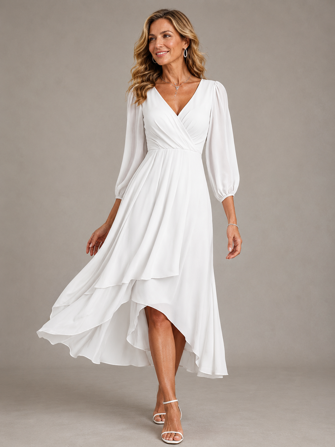 Estelle™ | Elegant V-neck Long Dress