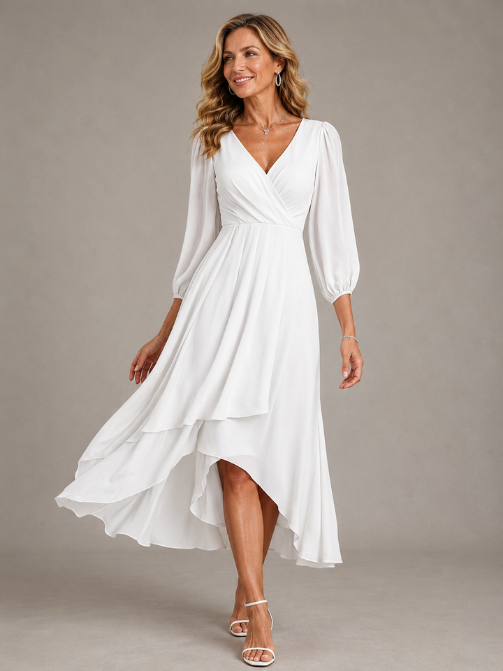Estelle™ | Elegant V-neck Long Dress