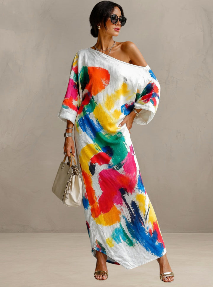 Kimberly™ | Artistic One-Shoulder Maxi Dress