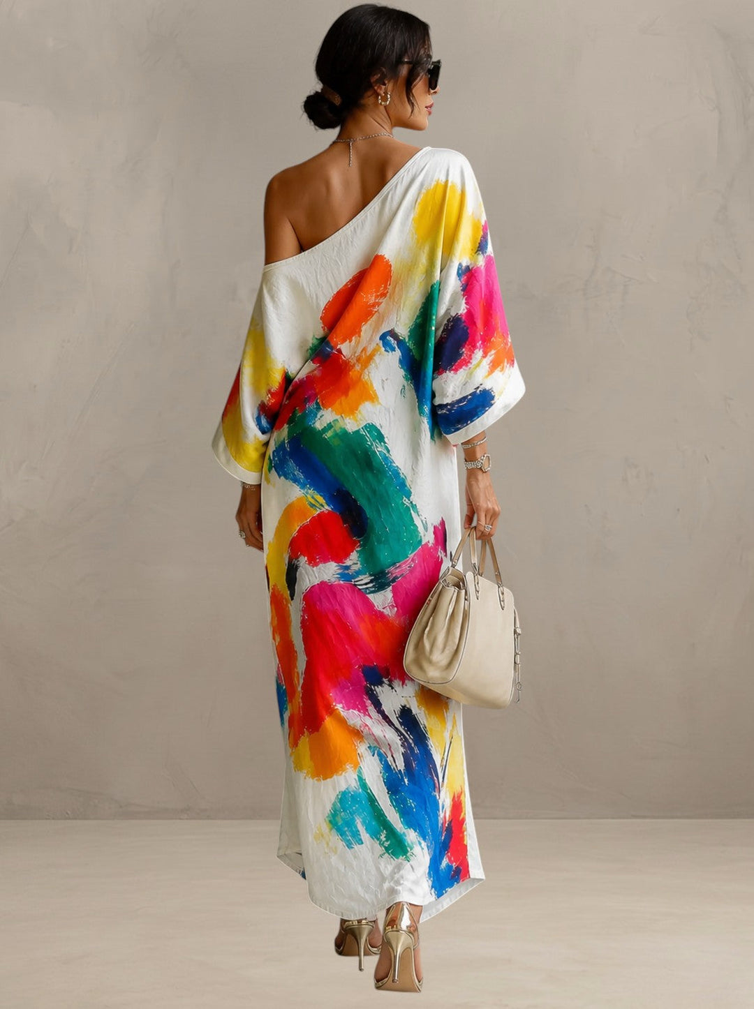 Kimberly™ | Artistic One-Shoulder Maxi Dress