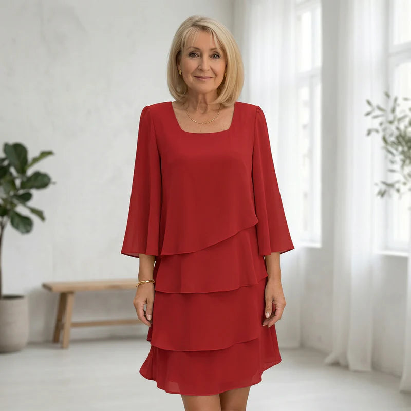 Catherine | Elegant Comfort Ruffle Dress