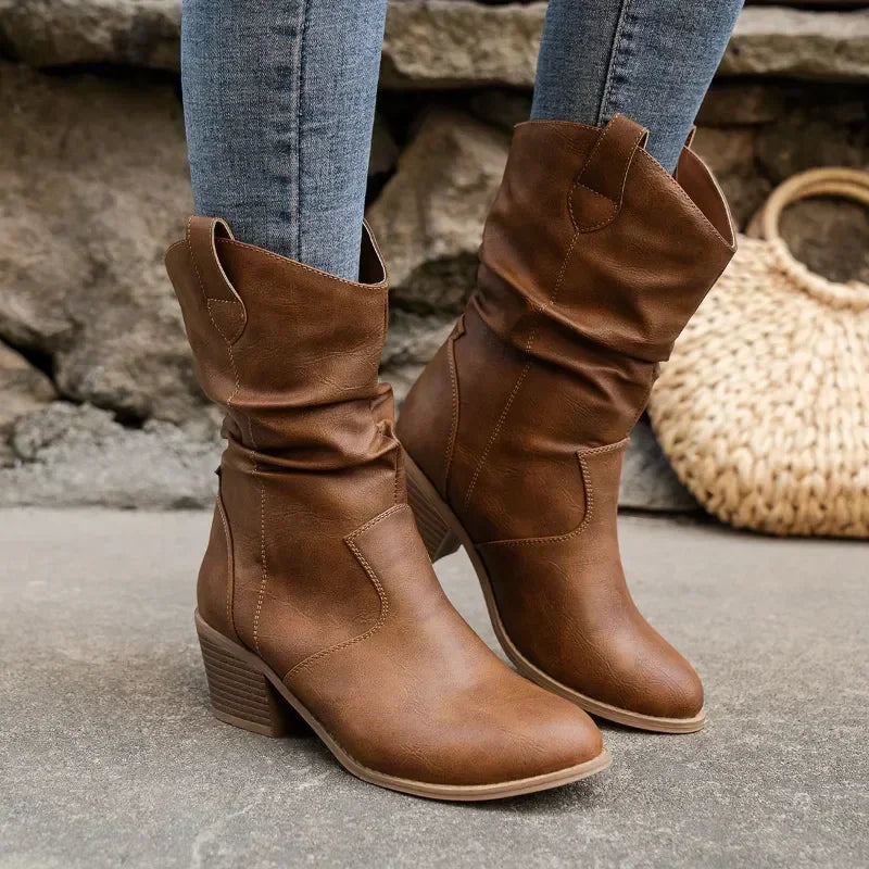 Olivia | Classic Mid-Calf Western Boots