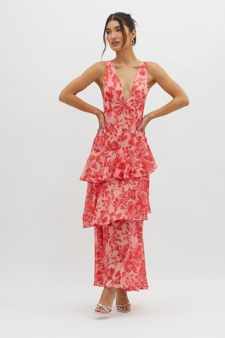 Azelie™ | Dress Refined Style Ruffle Midi Dress