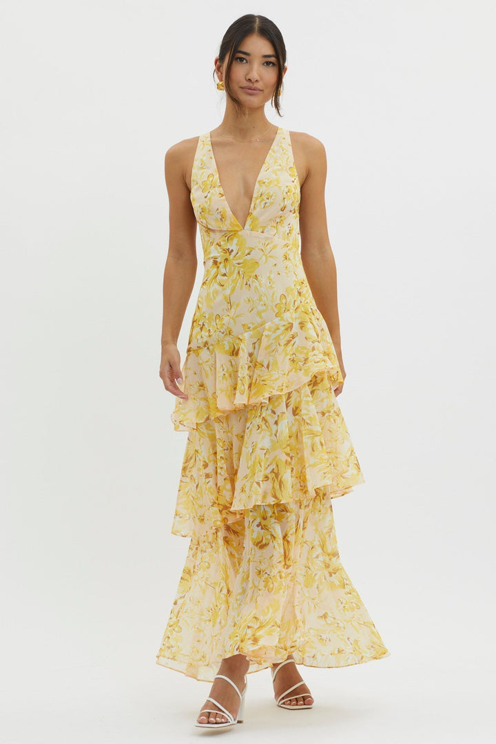 Azelie™ | Dress Refined Style Ruffle Midi Dress