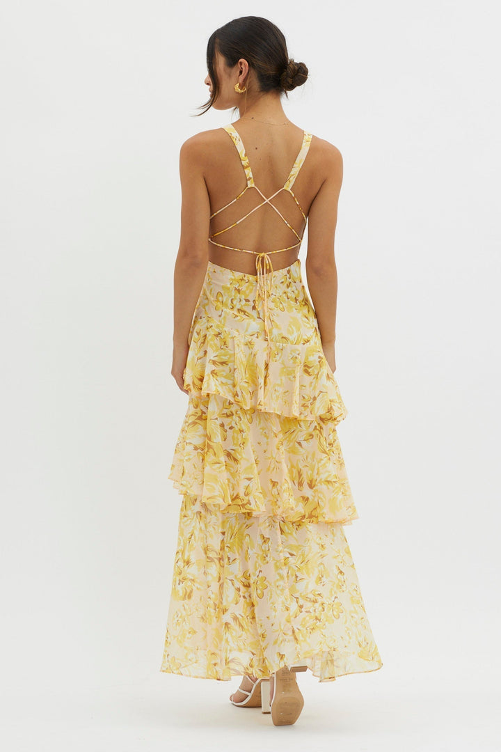 Azelie™ | Dress Refined Style Ruffle Midi Dress