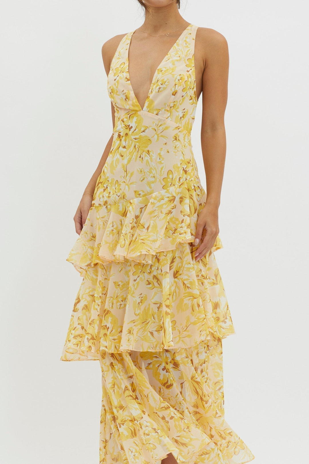 Azelie™ | Dress Refined Style Ruffle Midi Dress