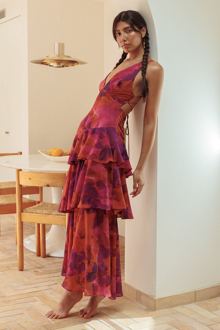 Azelie™ | Dress Refined Style Ruffle Midi Dress