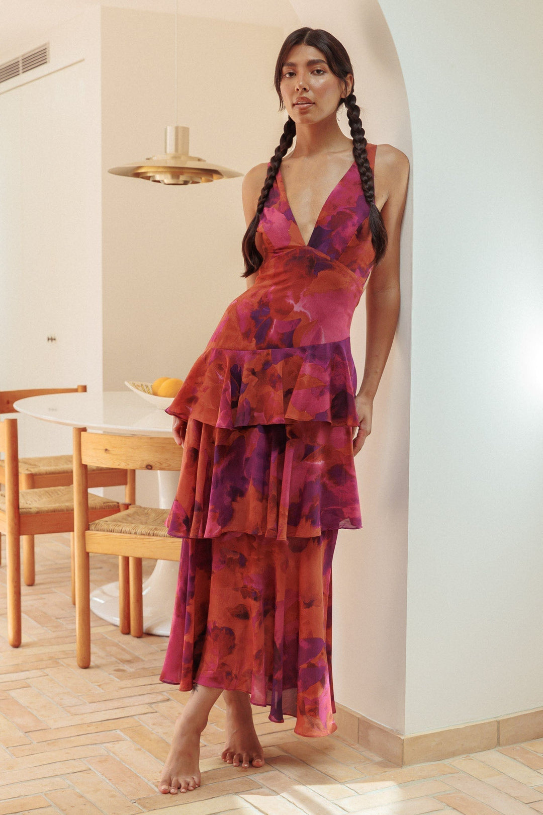 Azelie™ | Dress Refined Style Ruffle Midi Dress