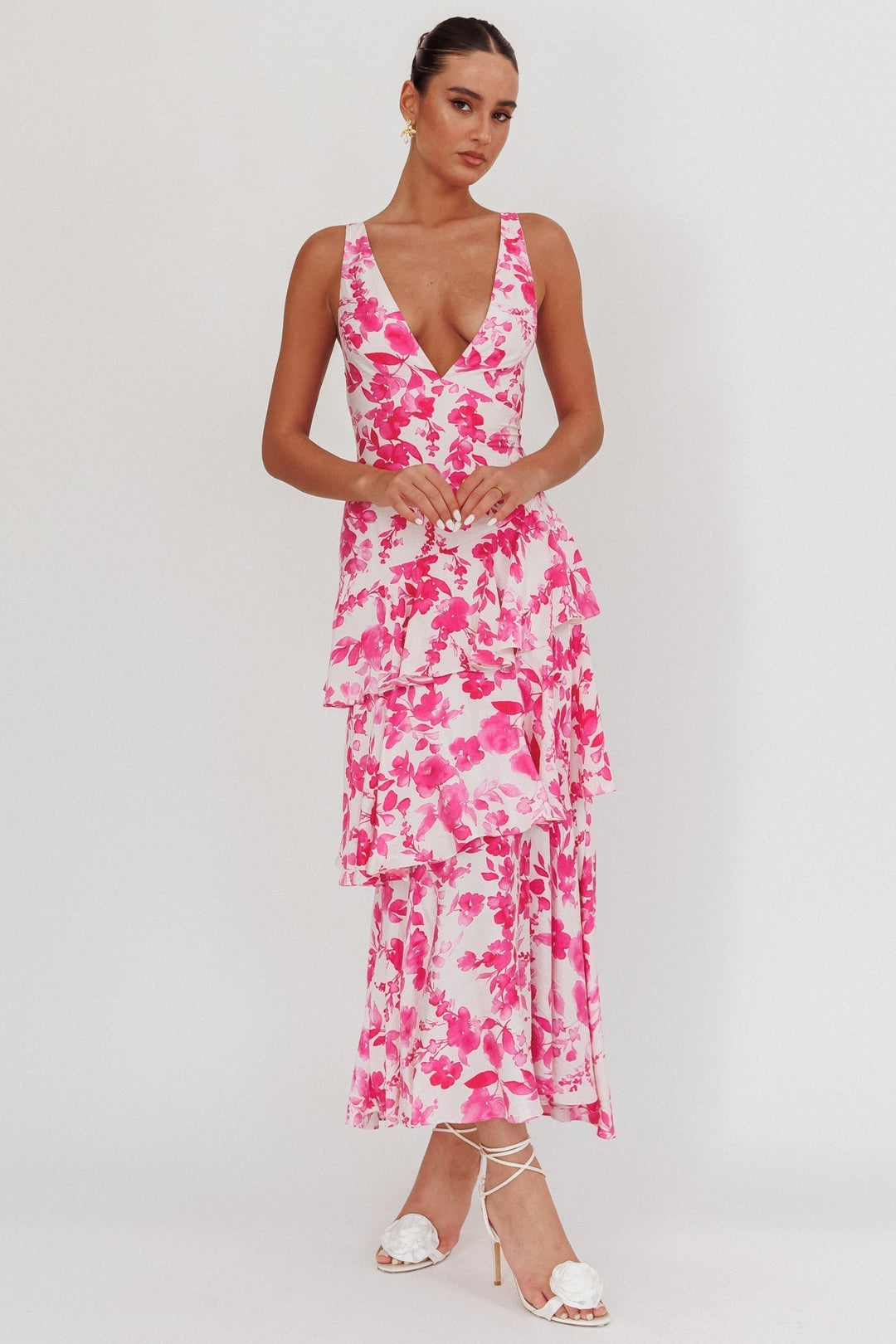 Azelie™ | Dress Refined Style Ruffle Midi Dress