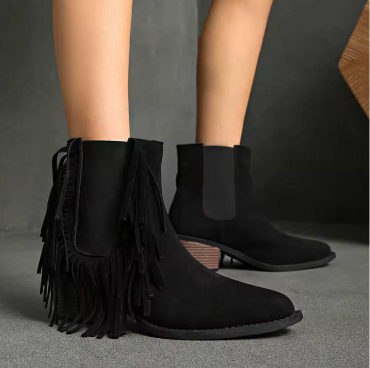 Scarlett | Luxury Fringe Ankle Boots