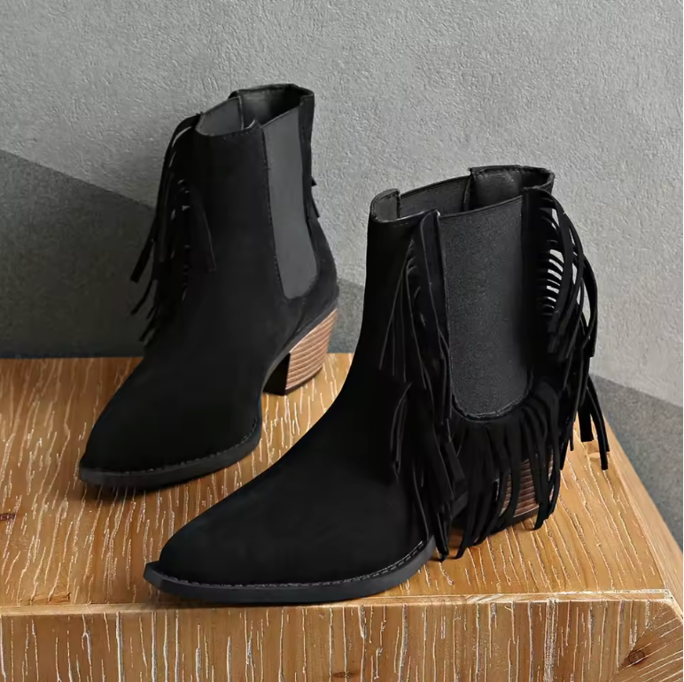 Scarlett | Luxury Fringe Ankle Boots