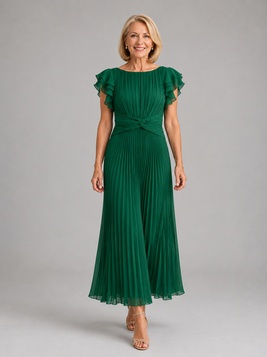 Learra | Classic Pleated Maxi Dress